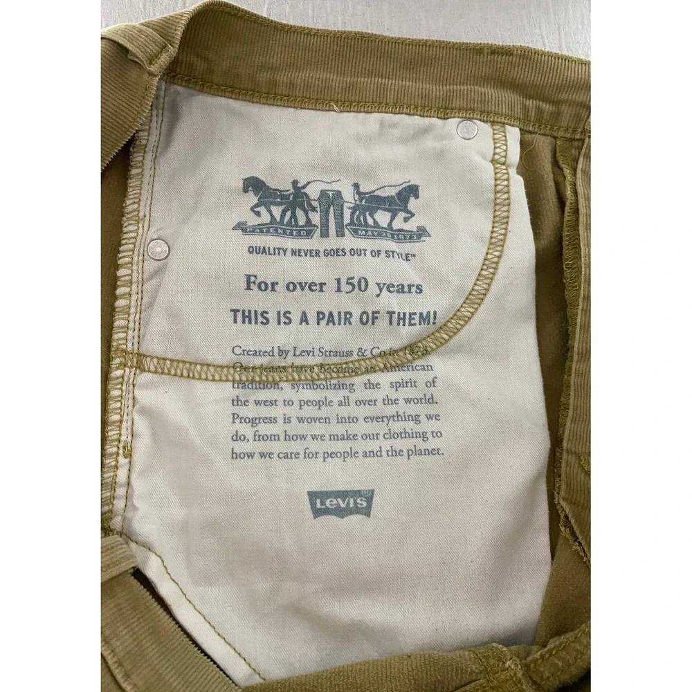 Levi's 505 Regular Fit Corduroy‎ Pants Tan W36 L32